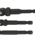 Get A Durable Chrome Vanadium Socket Adapter Kit That Fits Your Electric Drill For Quick Fixes And DIY Projects With Secure 1/2 3/8 And 1/4 Inch Versatile Drive Adaptors Built Tight For Real Tough Stuff, 3-piece drill adapters