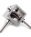 iDili 90-degree gearbox with 1:2 worm gear; silver aluminum alloy housing and 6mm shaft