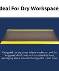 Bubble Textured Anti Fatigue Mat With Dyna Shield For Industrial And Commercial Workspaces Three Foot By Six Foot By One Half Inch Slip Resistant Cushioning Tough As Nails Black And Yellow Mat For Standing Long Shifts ideal for dry workspaces.