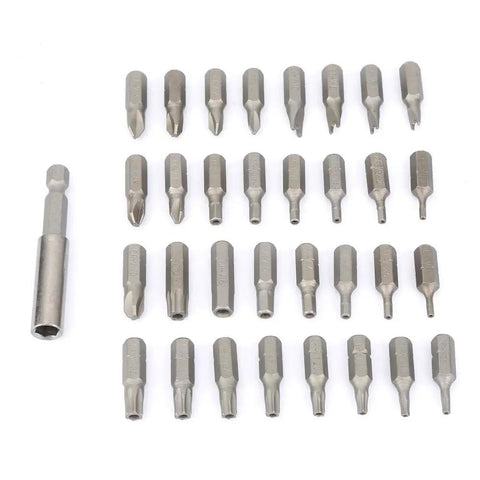 Rock Solid 33 Piece Hollow Bit Kit With Premium Chrome Steel Drill Bits For Tough Woodworking And Metal Jobs Plus Handy Plastic Storage Box That Keeps Things Tidy On Your Next Cool DIY Project Anywhere You Go, 33-piece chrome steel bits with extender