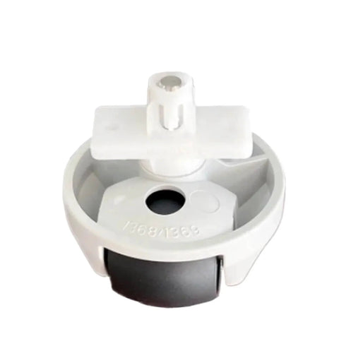 Front caster wheel assembly, white plastic housing with gray wheel, for Roborock robot vacuums