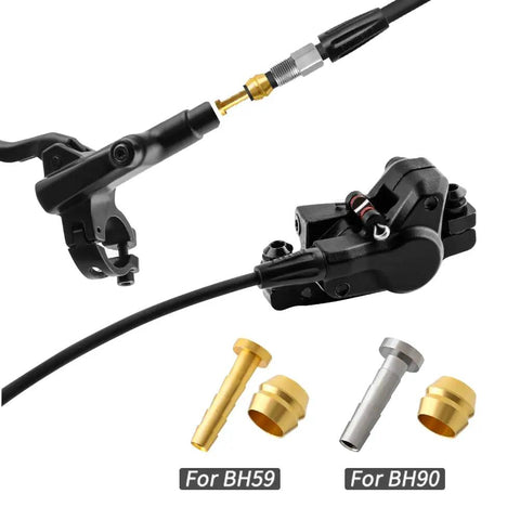 Beefed-Up 3000mm Hydraulic Disc Brake Hose Kit For Shimano BH59 BH90 Avid SRAM Magura Systems with fittings and hose shown