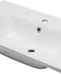 Ceramic Rectangular Drop In Sink 32 By 19 Inches White With One Hole Faucet Prep Modern Porcelain Basin for sleek bathroom