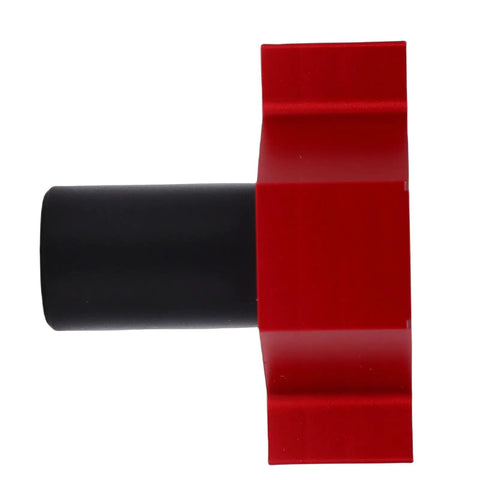 Non Slip Aluminum Bench Dog Clamp Pro Grade side view, red and black, for Woodworking Table And Workshop 19mm Fit