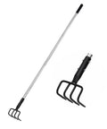 Long Hand Cultivator With Telescopic Handle And Soft Grip For Easy Digging And Loosening And Weeding In The Garden 4 Tooth