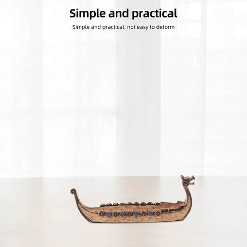 Dope Viking Dragon Ship Model Resin Sculpture For Home Decor Nautical Desk Ornament Pirate Style Boat Statue on table