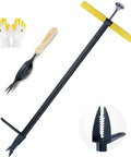 Stand Up Weeder And Weed Puller Set 40 Inch With Foot Pedal Hand Weeder And Garden Gloves for easy back friendly lawn weeding
