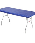 Elastic Fitted 8 Foot Rectangle Plastic Table Covers Set Of 10 30 By 96 Inches Royal Blue Lightweight Yet Durable