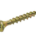 Number 8 By One And One Quarter Inch Type 17 Coarse Thread Yellow Zinc Plated T 25 Star Drive Beefy Heavy Duty Bulk Construction Screw