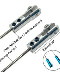 Two Piece Blue Aluminum RC Boat Servo Arm Linkage Steering Clip And Pushrod Set For RC Airplane Boat Ship DIY Models Heavy Duty Aluminum Alloy Pushrod Clip M2x150mm, 25mm clip