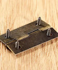 Antique-style door hinge with screws for jewelry boxes and wooden boxes, part of 4 Pcs 34x22mm Decorative Furniture Hinges Set For Cabinets And Cupboards