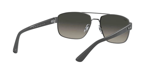Dope Unisex Metal Rectangular Sunglasses RB3663 Gunmetal With Light Grey Gradient Lenses 60mm, side rear view