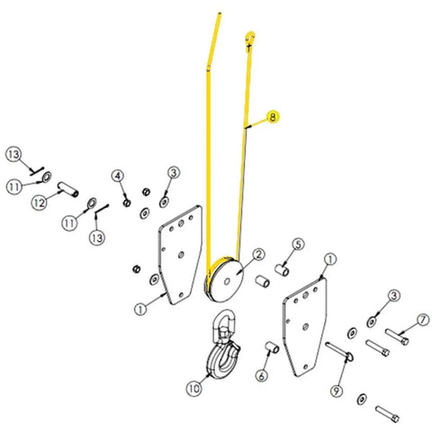 Heavy Duty Wire Rope For EC3200 Crane High Strength Steel Cable Replacement Durable Crane Rigging Rope For Lifting And Hoisting Industrial Grade Wire Cable EC3200 Compatible, yellow diagram