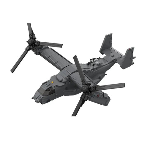 CV22 Tiltrotor Aircraft Building Blocks Set For Collectors, Dope Detailed Military Model Kit with foldable rotor blades