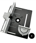 Heavy Duty Aluminum Router Table Insert Plate With Dead Nuts Accurate Miter Gauge Guide Bracket for woodworking with precision features.