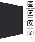 Front view of black anodized aluminum sheet metal, 12x12 in, 1/32 in thick, engraving blank