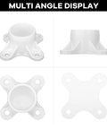 Set Of 25 White PVC Flanges For Half Inch Pipes DIY Rod Holder And Shelving Fittings Table Mount Caps Display Multiple Angles