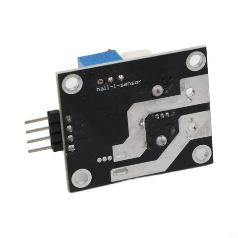 Top Shelf Hall Effect Current Sensor Module With Hella Accurate 100A Overcurrent Tracking, front view showing pins and circuit board.