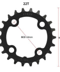 Lightweight 22T 104 BCD Chainring with narrow wide teeth for bicycle cranksets, carbon steel sprocket upgrade, fits 104 BCD