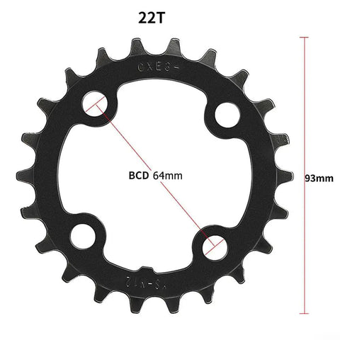Lightweight 22T 104 BCD Chainring with narrow wide teeth for bicycle cranksets, carbon steel sprocket upgrade, fits 104 BCD