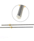 8mm T8 Threaded Trapezoidal Lead Screw For 3D Printers, Stainless Steel, 1mm Or 2mm Pitch, Lead Options From 1mm To 20mm, Lengths 100mm To 550mm, Includes T Shape Design, Pro Grade For Precision Motion And Smooth Travel, threaded stainless steel rod with brass nut