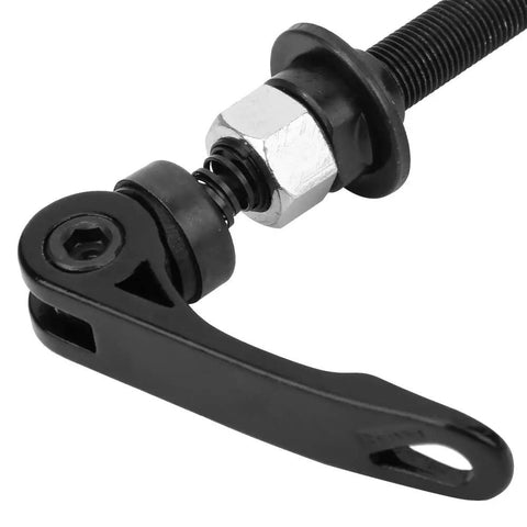 Rear Hollow Hub Axle With Quick Release 145mm And 175mm Length Steel Wheel Hub Replacement close-up of quick release lever.