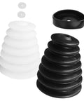 2 Pack Electric Drill Dust Collector With Spacious Debris Catching Bowl For Drywall And Masonry Ceiling Work, featuring black and white bowls.