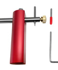 Shop Grade Knife Maker Center Scribe With Replaceable Carbide Tip and Smooth Steel Guide Rails, featuring red body and accessories.