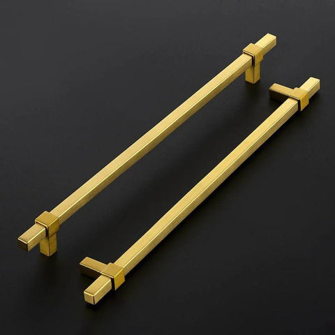 Gold Cabinet Handles Set 25 Pack 10 Inch Hole Center Stainless Steel Drawer Pulls For Cabinets Kitchen Hardware Modern Square Design