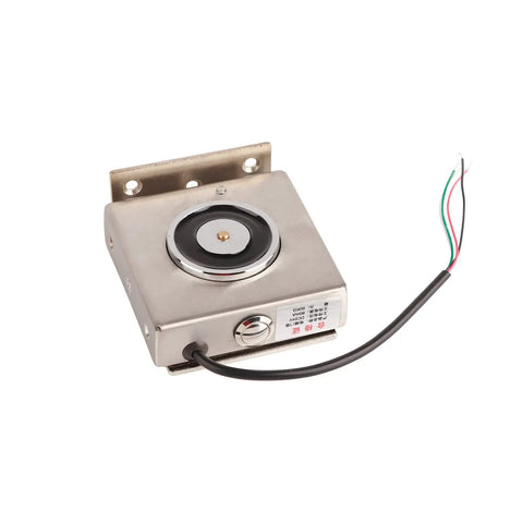 Heavy Duty Electromagnetic Floor Mount Fire Door Holder With Serious Magnetic Pull DC24V Security Access Compatible No Mess Setup, shown with stainless steel frame.