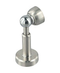 Heavy Duty Stainless Steel Hydraulic Door Stop With Magnetic Catch Prevents Slams Protects Walls And Reduces Noise For Home Or Office Use, close-up view, silver finish.