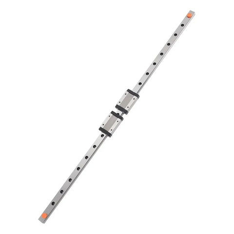 Beefy Compact Linear Rail Guide Motion System For 3D Printers And Small CNC Builds With 500mm Rail And 2 Black Sliders Bearing Steel Construction For Smooth Precise Quiet Travel, 500mm steel linear rail with two black sliders