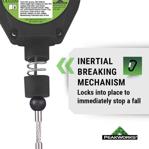 Self Retracting Lifeline For Fall Protection With Webbing And Snap Hook 6 Foot Length Black And Green Heavy Duty Gear