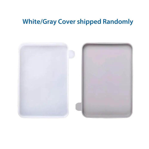 Beefy Aluminum Resin Vat With Preinstalled FEP Film And Steel Ring shown with white or gray cover options