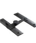 Two And A Half Inch Black Wrought Iron Barn Door Gate Latch With Mounting Hardware Heavy Duty H Shaped Flip Latch Rust Resistant