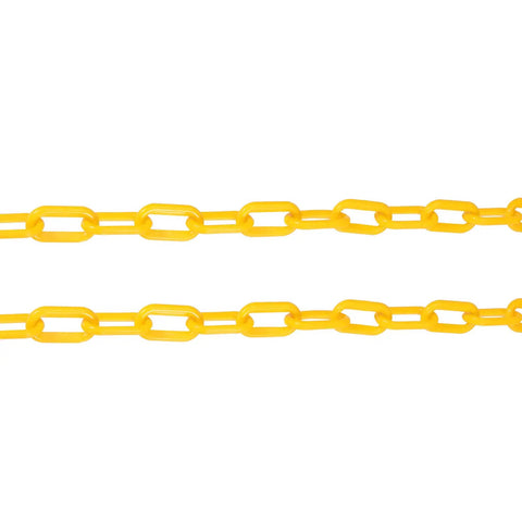 164 Feet High Visibility Plastic Chain Barrier For Crowd Control And Parking Safety, Durable 1.4 Inch Diameter Yellow Links