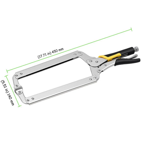 18 Inch C Type Welding Clamps Set Of 4 Beefy Locking Pliers Face Clamps For Clamping And Fixing Flat Surfaces And Round Objects Heavy Duty Secure Grip High Rigidity Tool Kit, 450 mm steel clamp