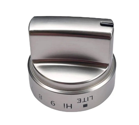 Stainless Steel Colored Stove Knob Replacement Set For Gas Ranges With D Shape Hole, Easy Install, Durable Reinforced Knobs With Numeric Markings, Fits Most 4 Burner Gas Stoves, Upgrades Your Kitchen With A Sleek Modern Look