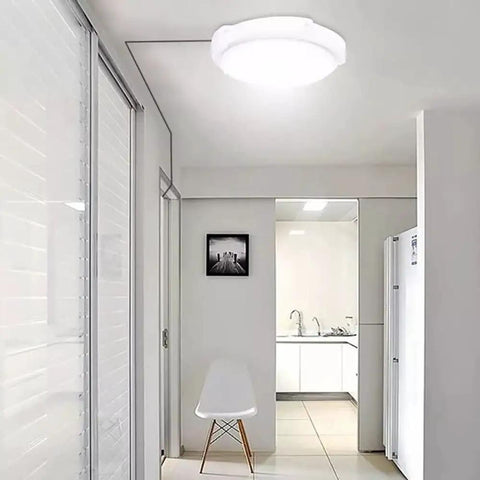 Solar Shed Light With Dimmable Remote Control 1000 Lumen LED mounted on ceiling in indoor space