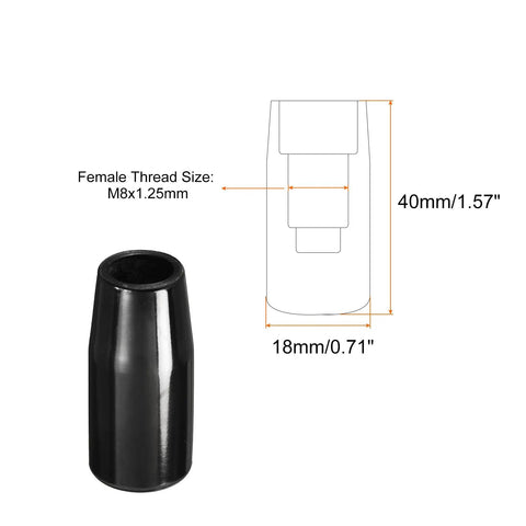Revolving Handle Grip For Lathes And Milling Machines, Phenolic Handle With M8x1.25 Thread, 40mm Length, 18mm Diameter, Black