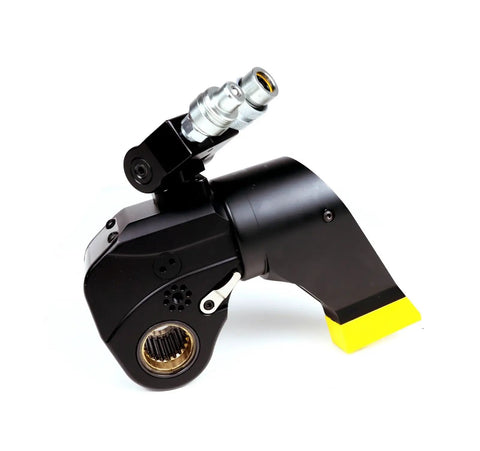 Rock Solid Heavy Duty Hydraulic Torque Wrench Pumping Out 20627Nm Of Serious Torque With Anti Corrosion Alloy Frame and Square Drive setup, side view.