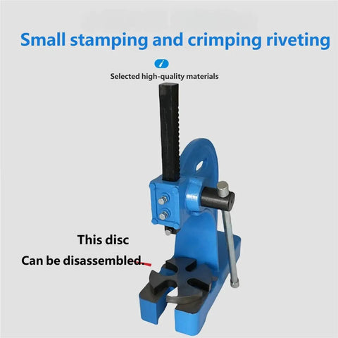 Badass Heavy Duty 2 Ton Manual Arbor Press With Reversible Plunger Cast Iron Desktop Stamping Bending Stretching Press close up view