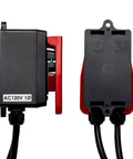 Side and back view of 120V Knee Paddle Switch For Power Tools, 15 Amp, 5.5 Ft Cord, Hands Free Safety Cutoff For Table Saws