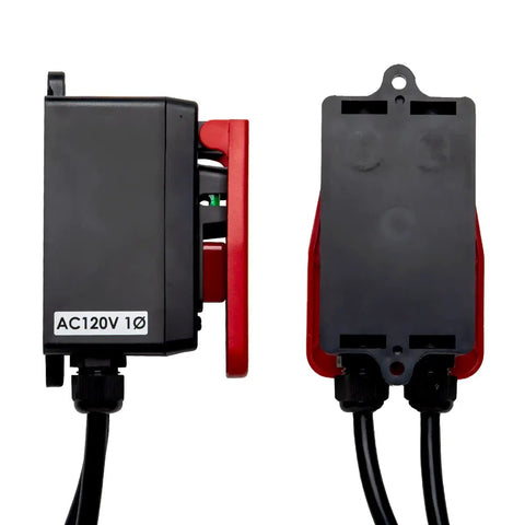 Side and back view of 120V Knee Paddle Switch For Power Tools, 15 Amp, 5.5 Ft Cord, Hands Free Safety Cutoff For Table Saws