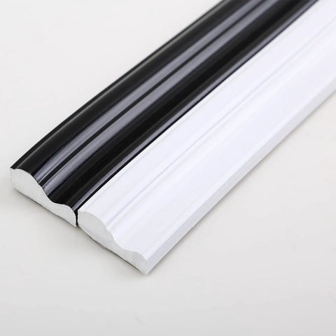 White and black Flexible Wall Molding Trim And Chair Rail Peel And Stick Self Adhesive Panel Moulding for DIY decor.