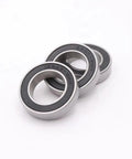 Three MR18307 Sealed Cartridge Bearings for bike hubs 18x30x7mm with black LBlu seals; designed for DT Swiss, Bontrager, Giant hubs