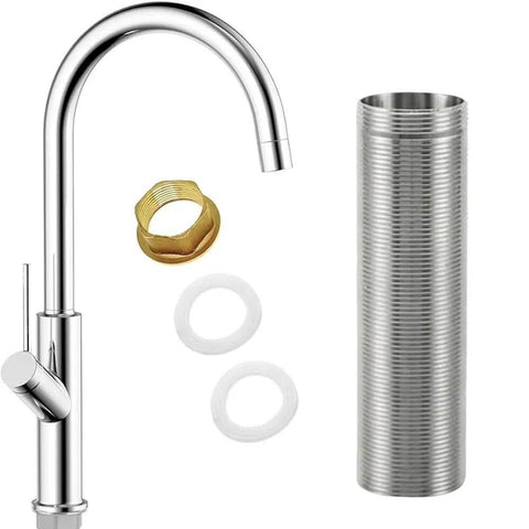 Sturdy Tap Repair Kit With Thick Solid Stainless Steel Extension And Brass Lock Nut 150 Mm For Copper Pipes Two Rubber Seals: stainless repair parts