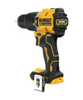 Compact 20V Max Brushless Cordless Hammer Drill With A Rock Solid Ratcheting One Half Inch Chuck And One Thousand Six Hundred Fifty RPM For Tight Spots And Knuckle Bash Work Ready To Roll Tool Only Edition, detailed side view showcasing grip and chuck.