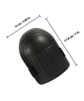 Heavy Duty Work Knee Pads For Men And Women With Tight Non Slip Grip Two Pairs In Sharp Blue And Black Delivering Sick Cushioning For Flooring Grind Construction Sites And Long Weekend Chores, showing a single black pad with measurements.