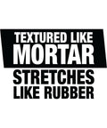 Textured Mortar description stating 'Textured like mortar stretches like rubber' for Top Shelf Textured Caulk Sealant.
